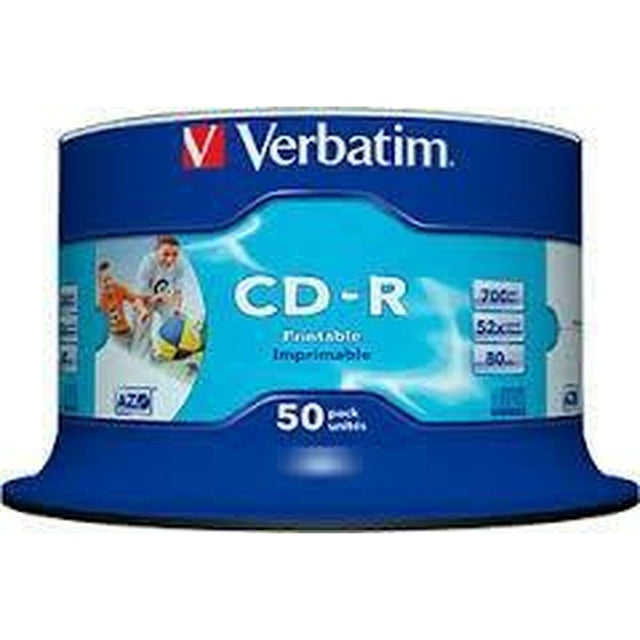 CD-R Verbatim AZO Wide Inkjet Printable 50 Unités 700 MB 52x
