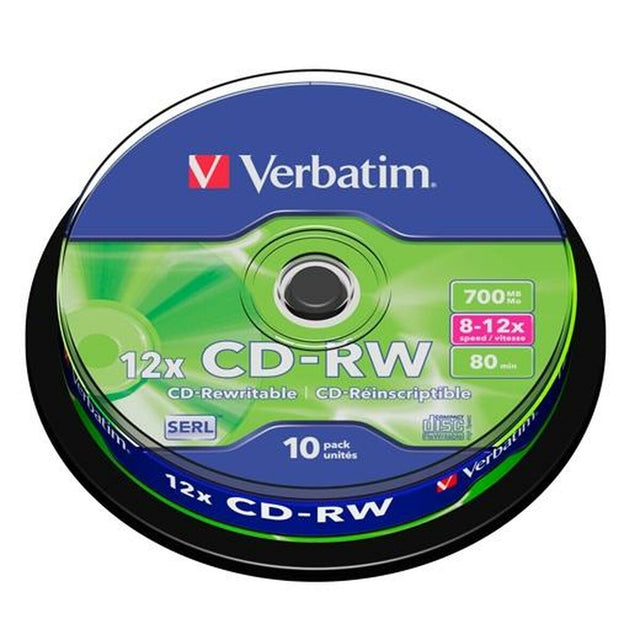 CD-RW Verbatim 10 Unités 700 MB 12x