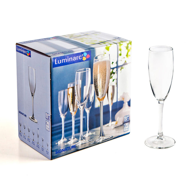 Coupe de champagne Luminarc Signature Transparent verre 6 Unités (17 CL)