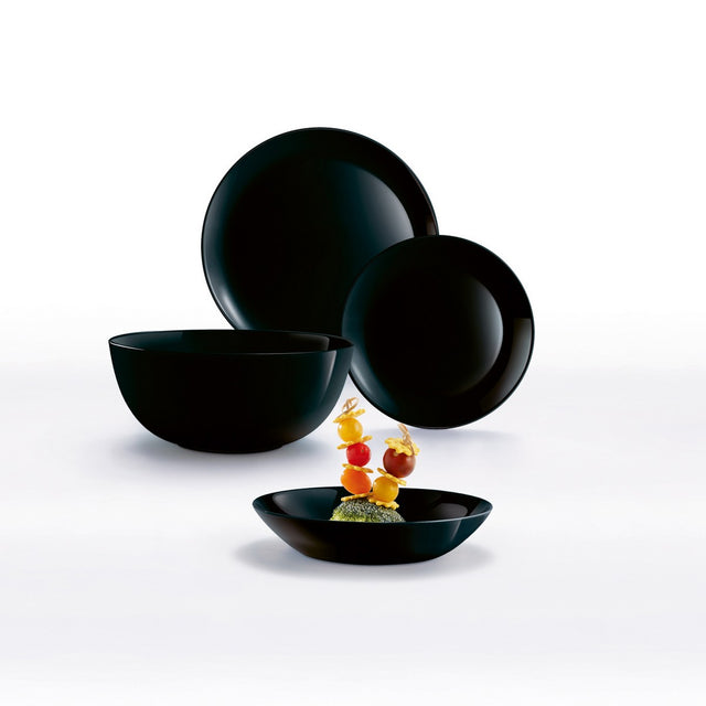 Assietes Luminarc Diwali Black Noir 19 pcs Verre trempé
