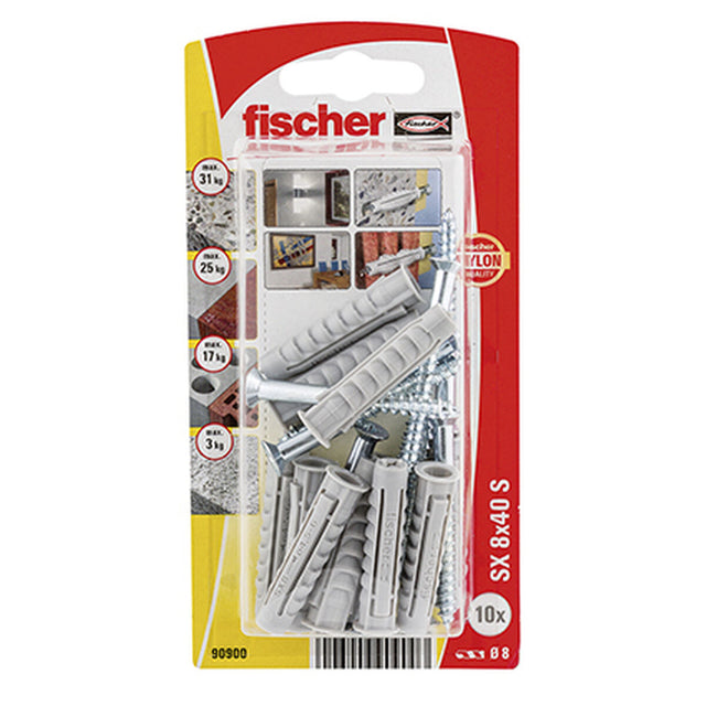 Chevilles et vis Fischer Chevilles et vis 10 Unités (8 x 40 mm)