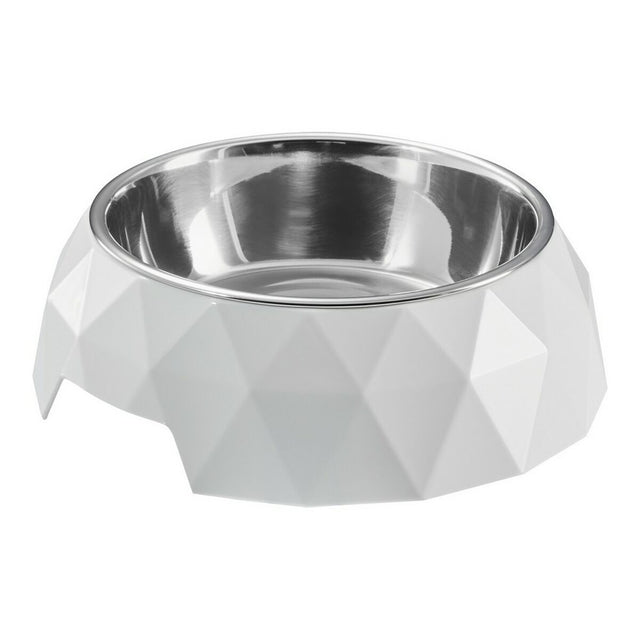 Mangeoire pour chiens Hunter Kimberley Mélamine Acier inoxydable Blanc Triangulaire (22,5 x 22,5 x 4,5 cm)
