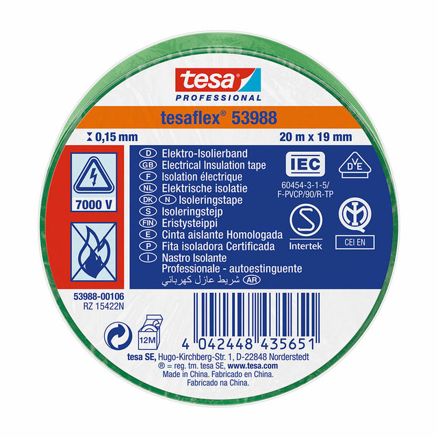 Ruban isolant TESA Vert (20 m x 19 mm)