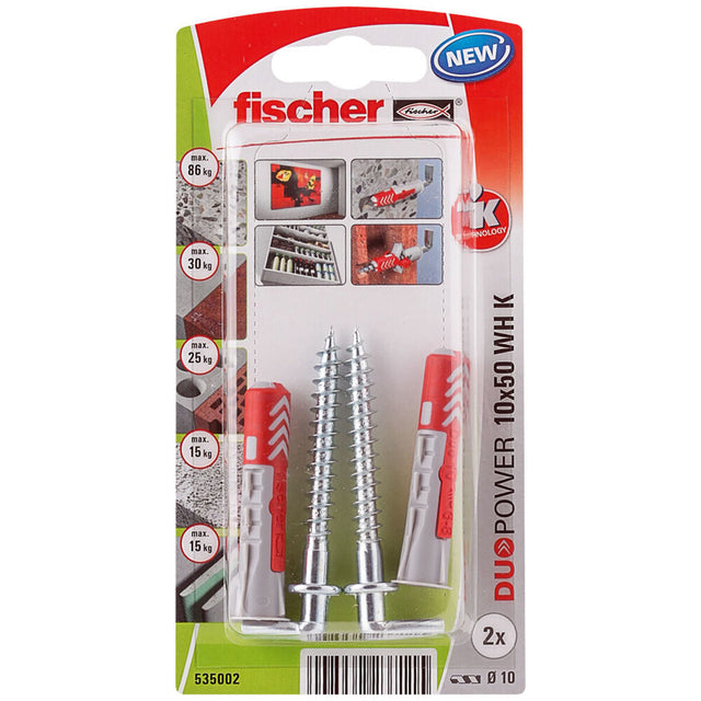 Pitons Fischer DuoPower 535002 Crampons Ø 10 x 50 mm 2 Unités