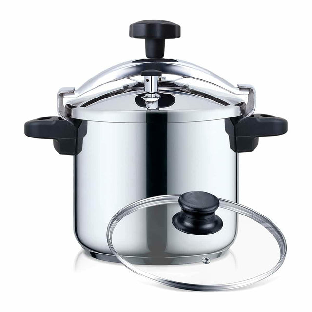 Marmite avec couvercle en acier inoxydable Haeger PC-10S.016A 10 L Ø 24 cm