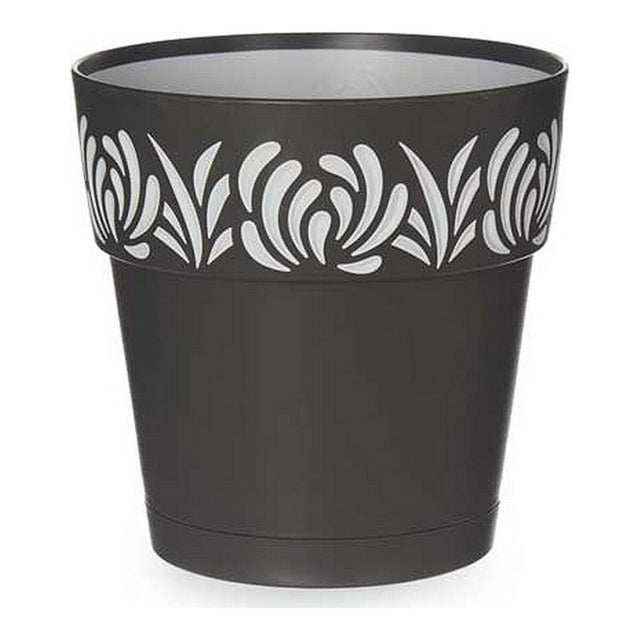 Pot auto-arrosant Stefanplast Gaia Anthracite Gris 15 x 15 x 15 cm Plastique