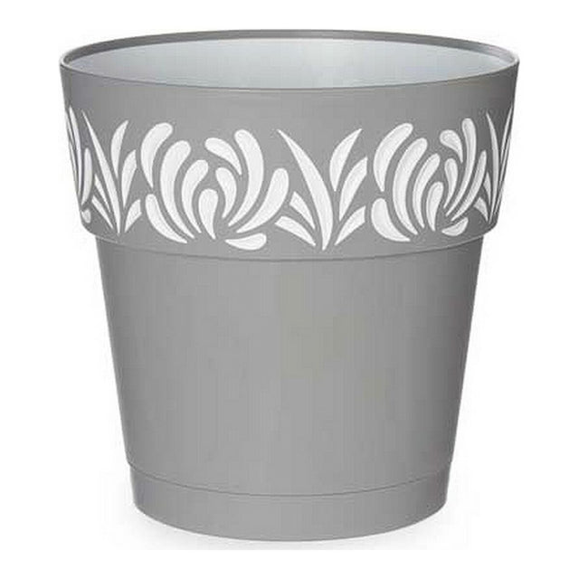 Pot auto-arrosant Stefanplast Gaia Gris Blanc Plastique 25 x 25 x 25 cm