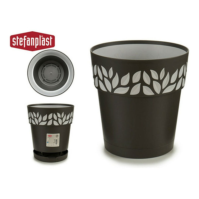Cache-pot Stefanplast STF815 Gris Anthracite Plastique 19 x 19 x 19 cm