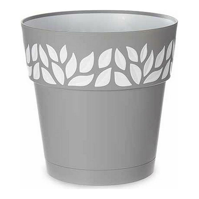 Pot auto-arrosant Stefanplast 3920221 Gris Blanc Plastique 25 x 25 x 25 cm