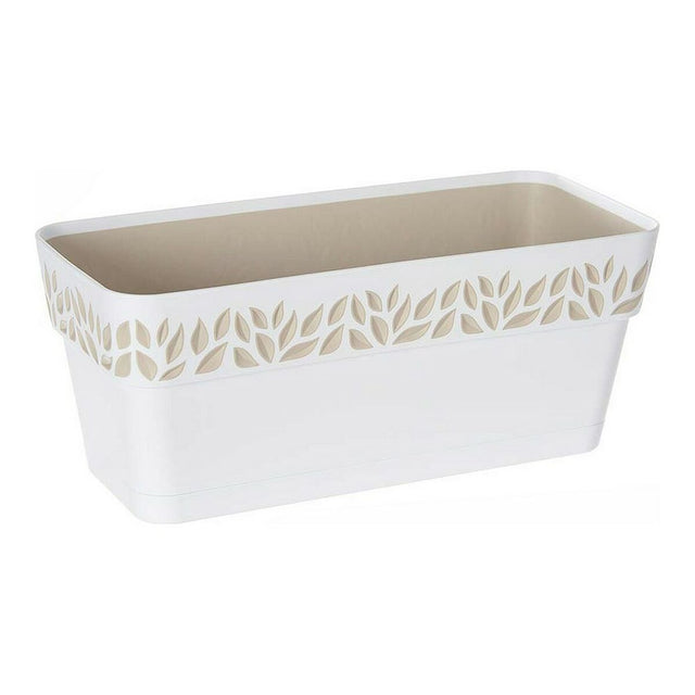 Jardinière auto-arrosante Stefanplast STF943 Blanc 13,3 x 12,3 x 29,3 cm Beige Plastique