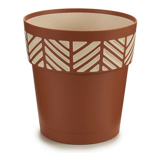 Cache-pot Stefanplast Orfeo Marron Beige Terre cuite Plastique 19 x 19 x 19 cm