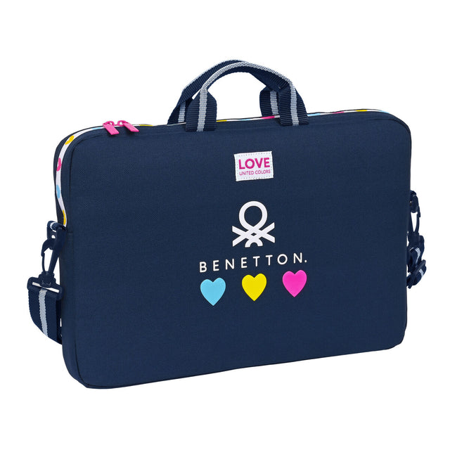 Housse pour ordinateur portable Benetton Love Blue marine (40 x 27 x 4 cm)