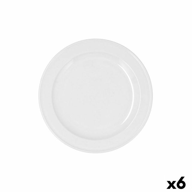 Assiette à dessert Bidasoa Glacial Céramique Blanc (20 cm) (Pack 6x)