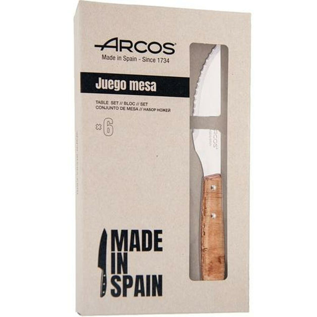 Ensemble de Couteaux Arcos 11 cm Bois Acier inoxydable 6 Pièces