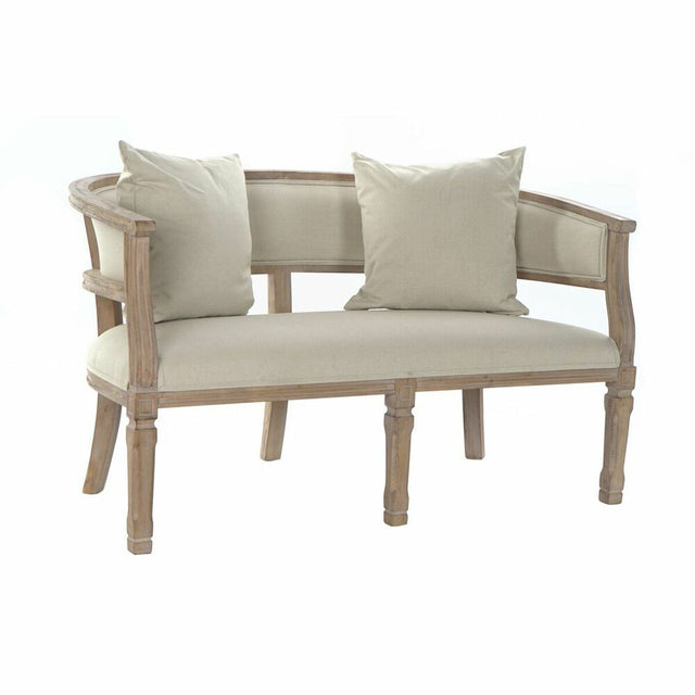 Canapé DKD Home Decor 118 x 66 x 72 cm Beige Bois d'hévéa Marron Clair