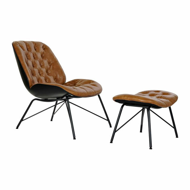 Fauteuil DKD Home Decor 8424001802425 69 x 83 x 85 cm Noir Métal Camel