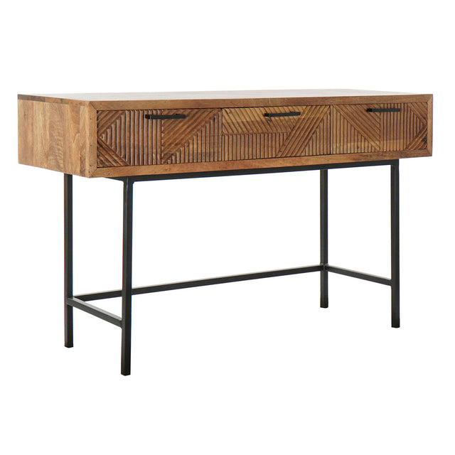Console DKD Home Decor 125 x 40 x 75 cm Naturel Noir Métal Bois de manguier
