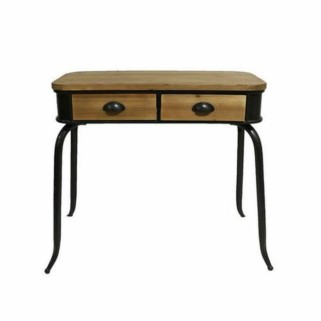 Console DKD Home Decor 95 x 49 x 76 cm Sapin Naturel Noir Métal Plastique Multicouleur