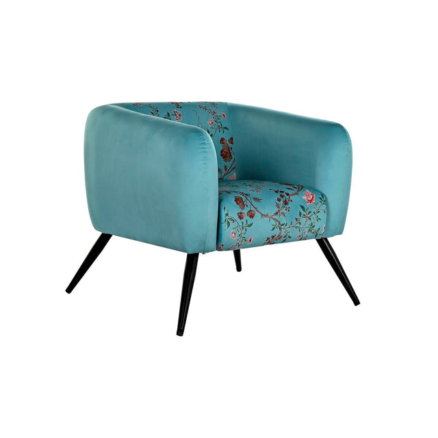 Fauteuil DKD Home Decor 75 x 71 x 71 cm Noir Métal Vert