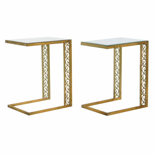 Table d'appoint DKD Home Decor 42 x 32 x 55 cm Miroir Métal Cuivre