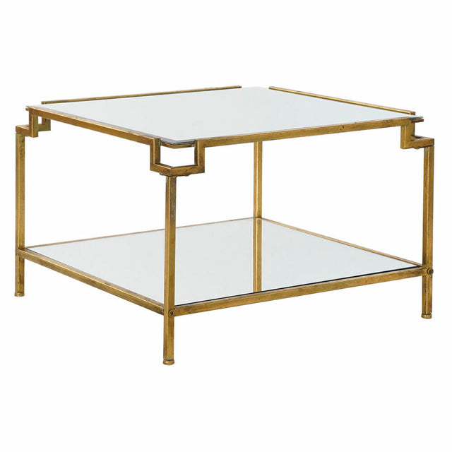 Table d'appoint DKD Home Decor Miroir Métal Cuivré Clair (63 x 63 x 42 cm)
