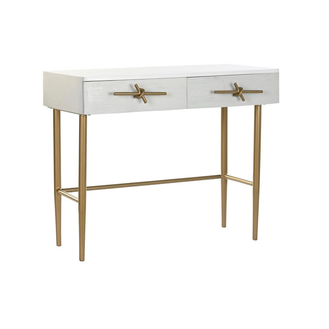 Console DKD Home Decor 90 x 45 x 74 cm Doré Blanc Fer Bois de manguier