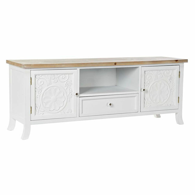 Meubles de télévision DKD Home Decor 141 x 40 x 54 cm Sapin Naturel Blanc Bois MDF