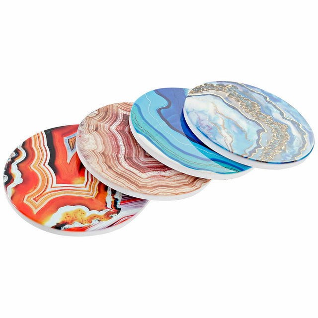 Dessous de verres DKD Home Decor Dolomite 10,8 x 10,8 x 0,7 cm (4 pcs)