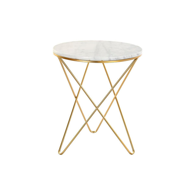 Table d'appoint DKD Home Decor 50 x 50 x 59,5 cm Doré Métal Marbre
