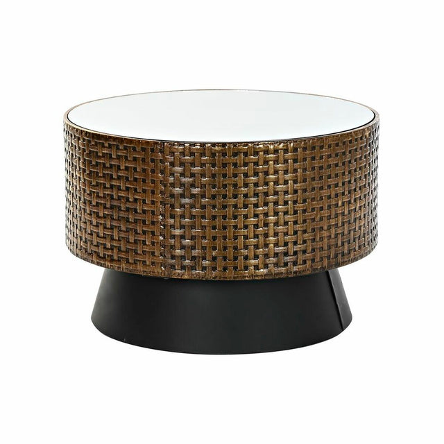Table d'appoint DKD Home Decor 61 x 61 x 41 cm Miroir Noir Doré Métal