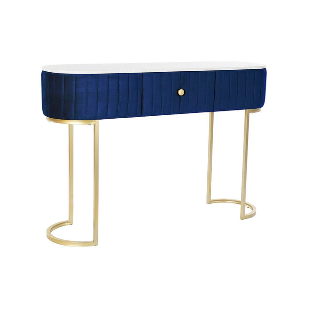 Console DKD Home Decor Bleu Doré Blanc Marbre 120 x 35 x 80 cm