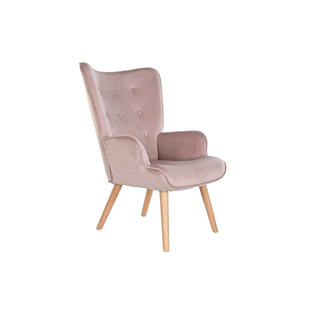 Siège DKD Home Decor Rose Bois Polyester (67 x 69 x 96 cm)