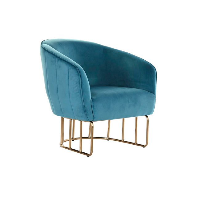 Fauteuil DKD Home Decor 76 x 76 x 74 cm Doré Métal Turquoise