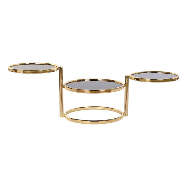 Table d'appoint DKD Home Decor Verre Doré Acier (58 x 50 x 43 cm)