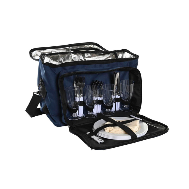 Set de pique-nique DKD Home Decor 43 x 23 x 29 cm Polyester Blue marine