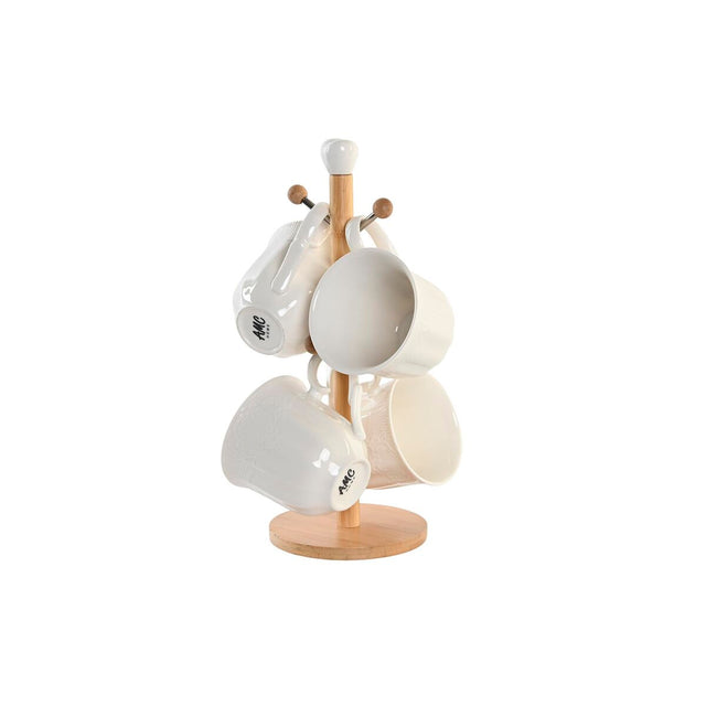 Ensemble de 4 mugs DKD Home Decor Naturel Porcelaine Blanc 350 ml