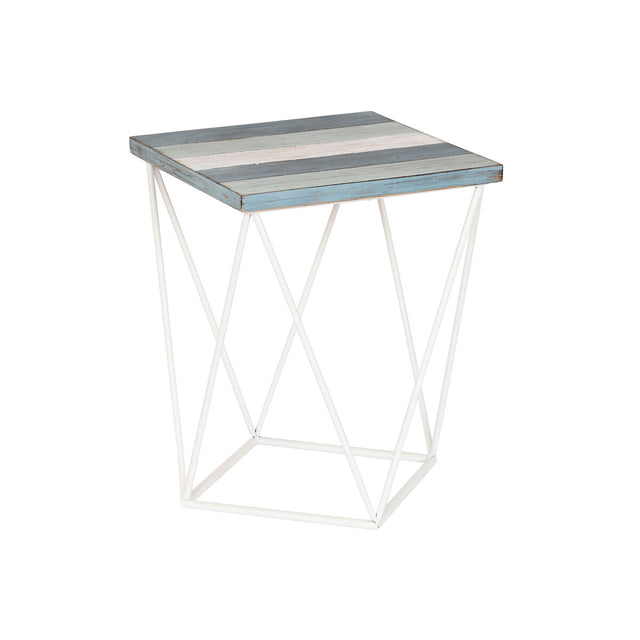 Table d'appoint DKD Home Decor Naturel Métal Bois Bleu ciel 40 x 40 x 51 cm