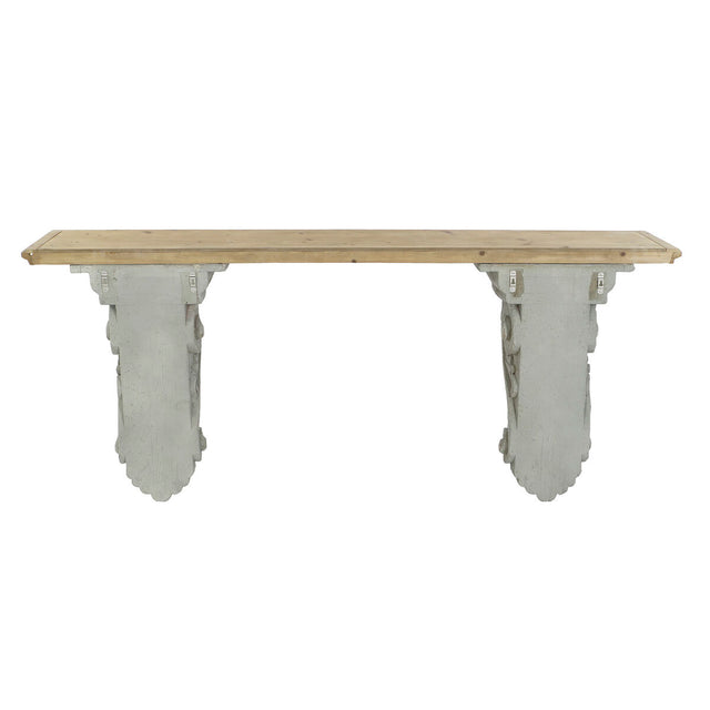 Table d'appoint DKD Home Decor 180 x 35 x 78 cm Sapin Naturel Gris