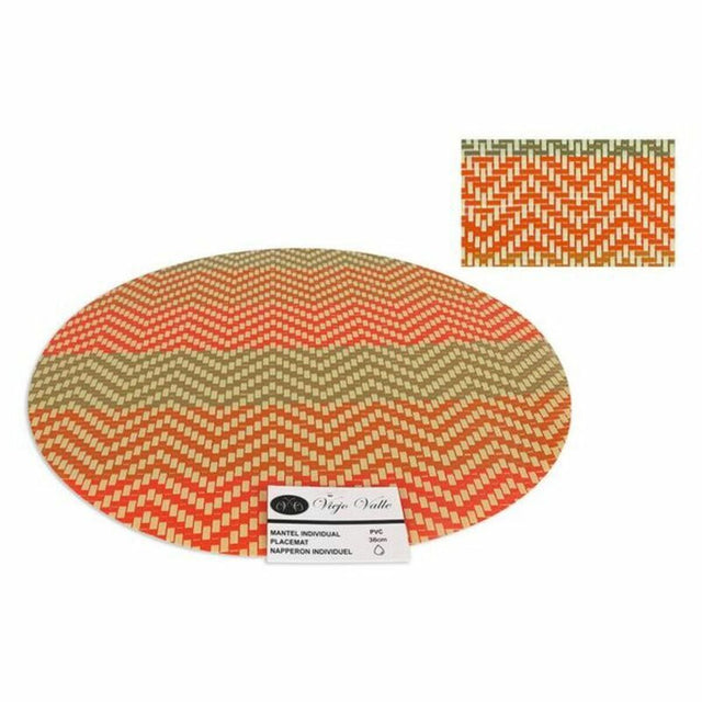 Dessous de plat Rond PVC Rouge Orange 38 cm