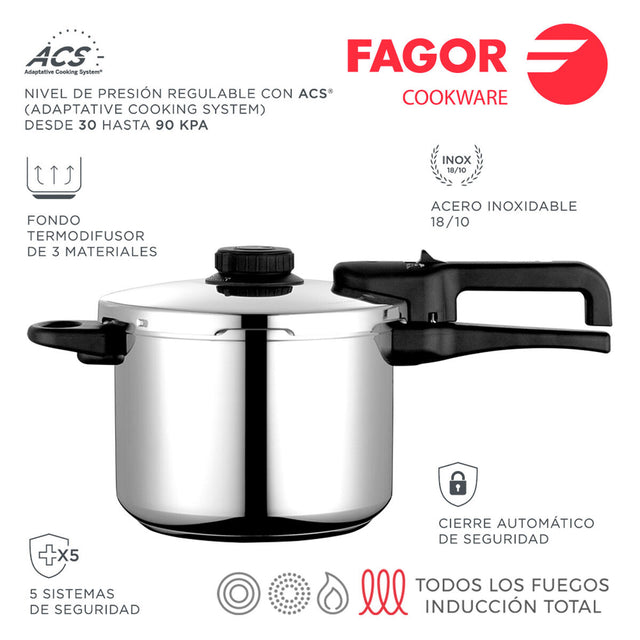 Marmites Express FAGOR DUAL Acier 6 L