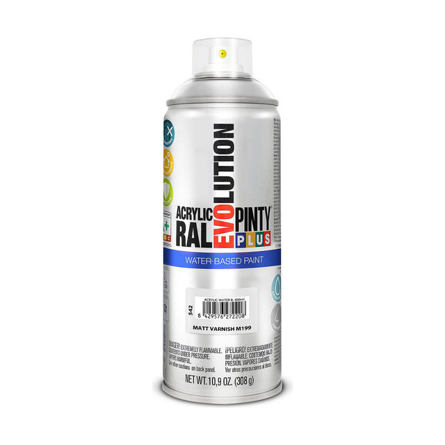 Vernis en spray Pintyplus Evolution M199 Mat A base d'eau 300 ml Incolore