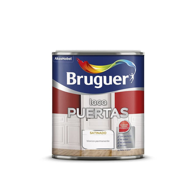 Émail Bruguer 5297934 Portes Laque Permanent White 750 ml Satiné