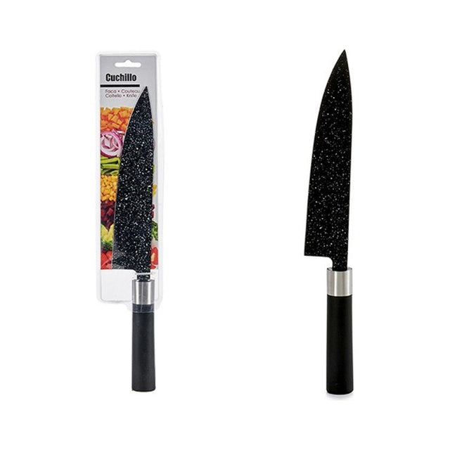 Couteau de cuisine Noir Acier inoxydable Plastique dur