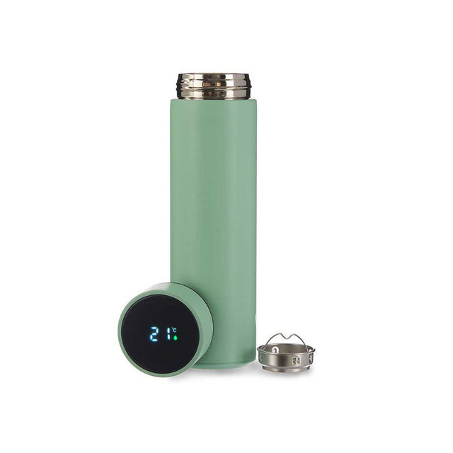 Thermos Écran LED Rose Turquoise Acier inoxydable Vert Silicone Plastique 400 ml