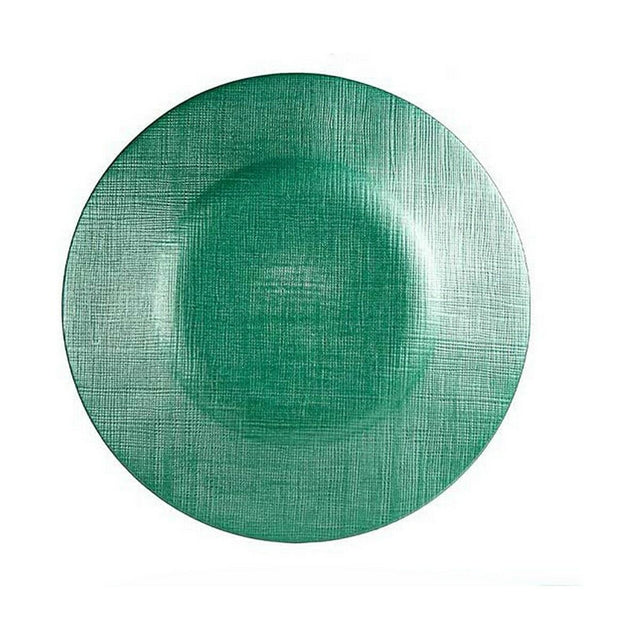 Assiette plate Vert Plastique verre 21 x 2 x 21 cm