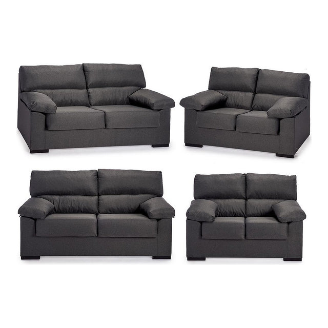 Lot Berlin Canapé Bois de pin Gris foncé (2 pcs)