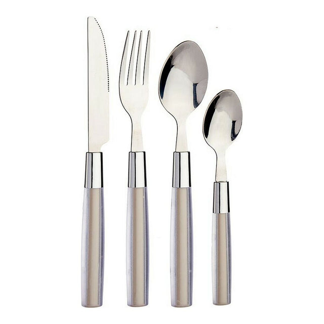 Ensemble de Couverts Argenté Marron Acier inoxydable 16 Pièces