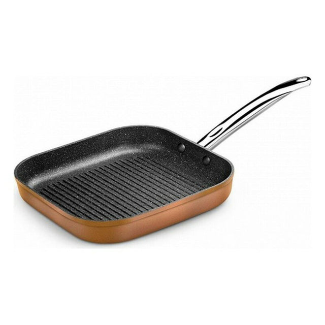 Poêle à Grilller avec Rayures Monix M740030 Grill 28 cm Noir Marron Aluminium Aluminium forgé (4 Unités)