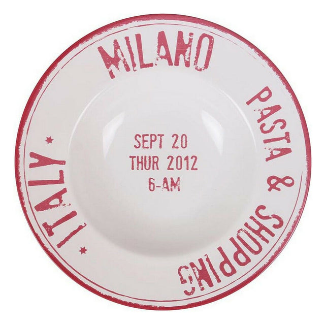 Assiette à pâtes Italy Porcelaine Rouge (Ø 28 x 28 x 6 cm)