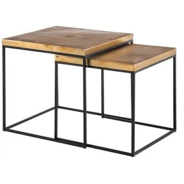 Table d'appoint Noir 50 x 50 x 50 cm Cuivre